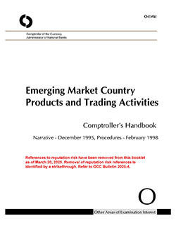 Comptroller's Handbook: Emerging Market Country Products and Trading Activities Cover Image